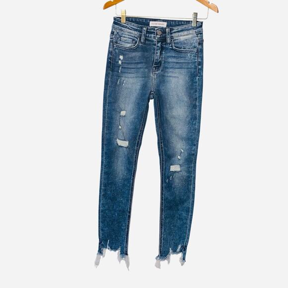 Flying Monkey chewed out hem  Skinny Jeans sz 25 - Picture 1 of 9